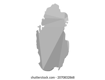 Abstract Polygon Vector Map of Qatar, Qatar concept illustration.