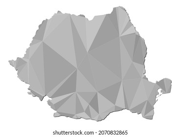 Abstract Polygon Vector Map of Romania, Romania concept illustration.