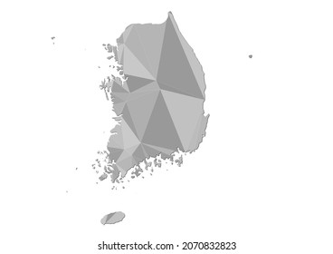 Abstract Polygon Vector Map of South Korea, South Korea concept illustration.