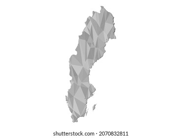 Abstract Polygon Vector Map of Sweden, Sweden concept illustration.