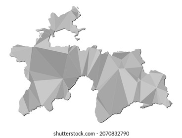 Abstract Polygon Vector Map of Tajikistan, Tajikistan concept illustration.
