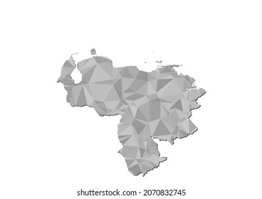 Abstract Polygon Vector Map of Venezuela, Venezuela concept illustration.