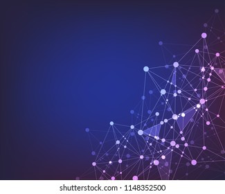 abstract polygon web line technology background