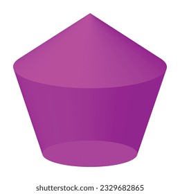 Abstract polygonal 3d shaped element icon on a white background