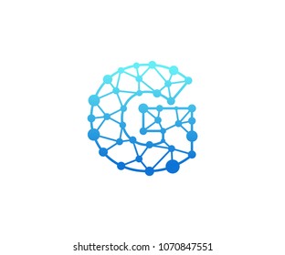 Abstract Polygonal Alphabet, Technology, Logo, Simple, Modern, Futuristic, Vector Design Element, With Blue Gradation Color and Clear White Background.