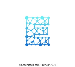 Abstract Polygonal Alphabet, Technology, Logo, Simple, Modern, Futuristic, Vector Design Element, With Blue Gradation Color and Clear White Background.