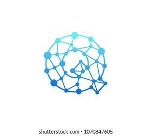 Abstract Polygonal Alphabet, Technology, Logo, Simple, Modern, Futuristic, Vector Design Element, With Blue Gradation Color and Clear White Background.