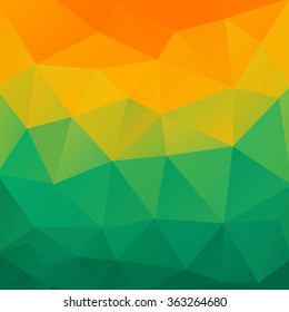 Abstract polygonal backdrop for website. Modern background for banner, poster element, vinyl sticker. Corporate style, brand book element. Polygonal mosaic - yellow green gradient. Vector illustration