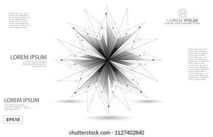 Abstract polygonal background. 3D Geometric object with low-poly elements. Eps 10