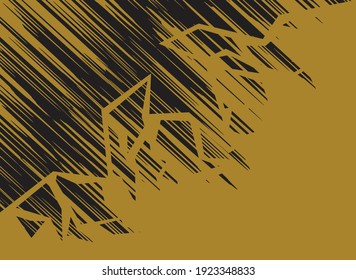 Abstract polygonal background with black color grunge texture 