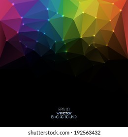 Abstract polygonal background with black copyspace area