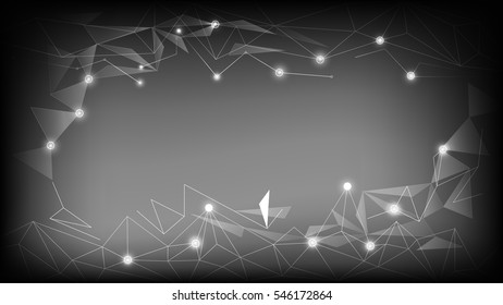 Abstract polygonal background black and white color