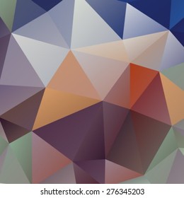 Abstract polygonal background with blue and brown triangles.