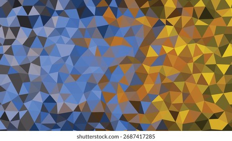 Fundo poligonal abstrato com tons de azul e ouro design triângulo geométrico perfeito para fundos modernos