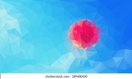 Abstract polygonal background - blue / Red dot