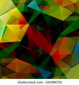 Abstract polygonal background with bright colored triangles. EPS-10