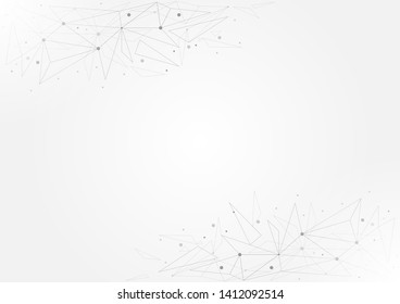 Abstract polygonal background with connected dots and lines.concept of digital technology,Internet connection.Vector illustration eps 10.