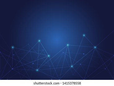 Abstract polygonal background with connected dots and lines.concept of digital Internet connection technology,abstract sense of science and technology.Vector illustration eps 10.