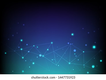 Abstract polygonal background with connected dots and lines.concept of digital Internet connection technology,abstract sense of science and technology.Vector illustration eps 10.