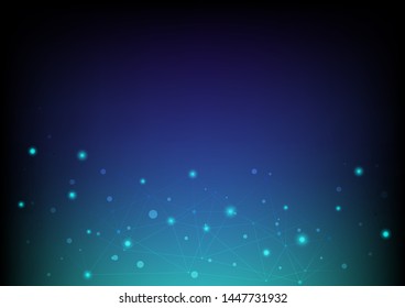 Abstract polygonal background with connected dots and lines.concept of digital Internet connection technology,abstract sense of science and technology.Vector illustration eps 10.