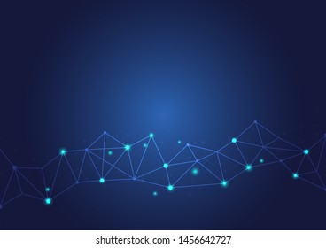 Abstract polygonal background with connected dots and lines.concept of digital Internet connection technology,abstract sense of science and technology.Vector illustration eps 10.