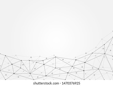 Abstract polygonal background with connected dots and lines. Concept of digital Internet connection technology,abstract sense of science and technology. Vector illustration eps 10.