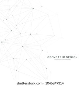 Fondo polígonal abstracto con líneas y puntos conectados. Patrón geométrico minimalista. Estructura molécula y comunicación. Fondo del plexo gráfico. Concepto de ciencia, medicina y tecnología