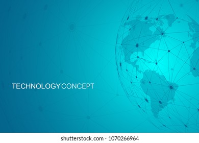 Abstract polygonal background with connected lines and dots. Plexus structure and communication background. Graphic plexus background. Science, medicine, technology concept