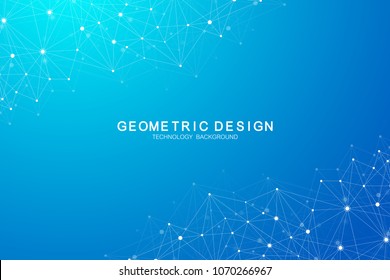 Abstract polygonal background with connected lines and dots. Plexus structure and communication background. Graphic plexus background. Science, medicine, technology concept