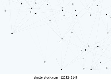 Abstract polygonal background with connected lines and dots. Minimalistic geometric pattern. Molecule structure and communication. Graphic plexus background. Science, medicine, technology concept.