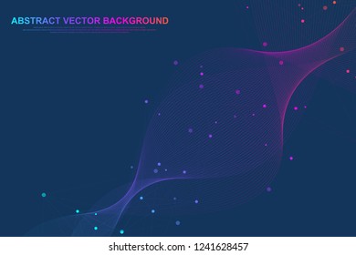 Abstract polygonal background with connected lines and dots. Minimalistic geometric pattern. Molecule structure and communication. Graphic plexus background. Science, medicine, technology concept.