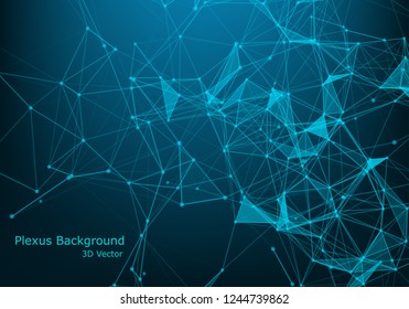 Abstract polygonal background with connected lines and dots. Minimalistic geometric pattern. Molecule structure and communication. Graphic plexus background. Science, medicine, technology concept