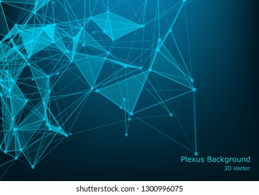 Abstract polygonal background with connected lines and dots. Minimalistic geometric pattern. Molecule structure and communication. Graphic plexus background. Science, medicine, technology concept