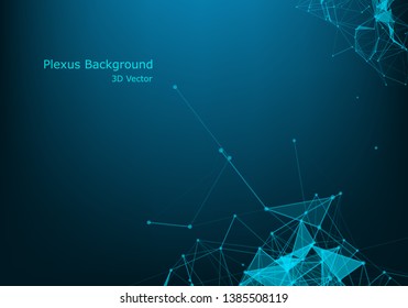 Abstract polygonal background with connected lines and dots. Minimalistic geometric pattern. Molecule structure and communication. Graphic plexus background. Science, medicine, technology concept