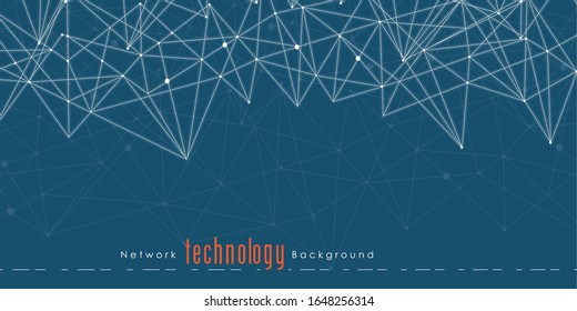 Fondo polígonal abstracto con líneas y puntos conectados. Estructura del plexo y fondo de comunicación. Fondo del plexo gráfico. Concepto de ciencia, medicina y tecnología