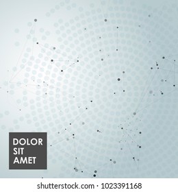 Abstract polygonal background with connecting dots, lines and place for text.