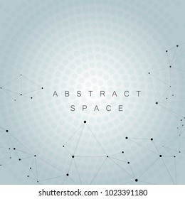 Abstract polygonal background with connecting dots, lines and place for text.