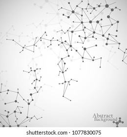 Abstract polygonal background with connecting dots and lines. Connection science background. Vector illustration.