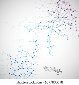 Abstract polygonal background with connecting dots and lines. Connection science background. Vector illustration.