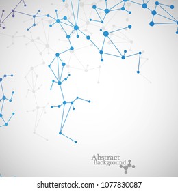 Abstract polygonal background with connecting dots and lines. Connection science background. Vector illustration.