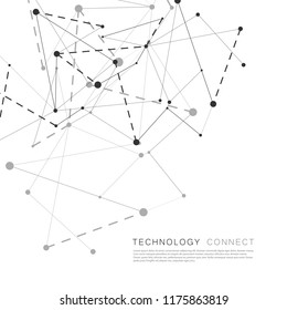 Abstract polygonal background connecting dots and lines