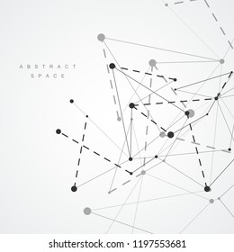 Abstract polygonal background connecting dots and lines