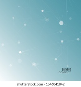 Abstract polygonal background with connecting dots and lines. Connection science background. Vector illustration.