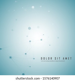 Abstract polygonal background with connecting dots and lines. Connection science background. Vector illustration.