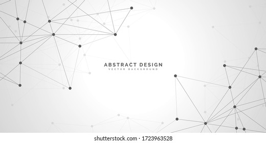 Abstract polygonal background with connecting dots and lines.Molecular structure with particles.  Vector technology background.Global network connection.