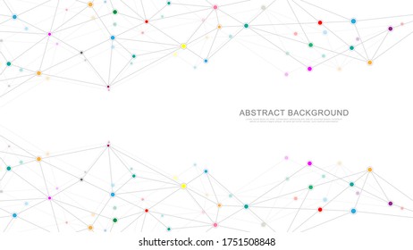 Abstract polygonal background with connecting dots and lines. Global network connection, digital technology and communication concept