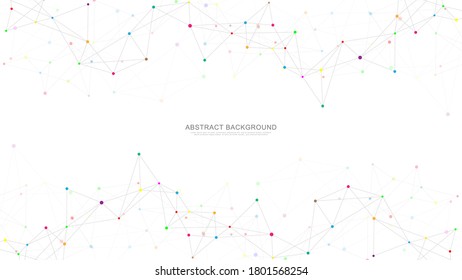 Abstract polygonal background with connecting dots and lines. Global network connection, digital technology and communication concept