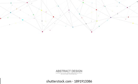 Abstract polygonal background with connecting dots and lines. Global network connection, digital technology and communication concept