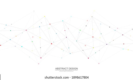 Abstract polygonal background with connecting dots and lines. Global network connection, digital technology and communication concept