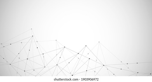 Abstract polygonal background with connecting dots and lines. Global network connection, digital technology and communication concept